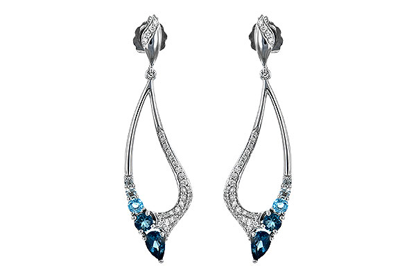 F198-61108: EARR .98 BLUE TOPAZ 1.25 TGW