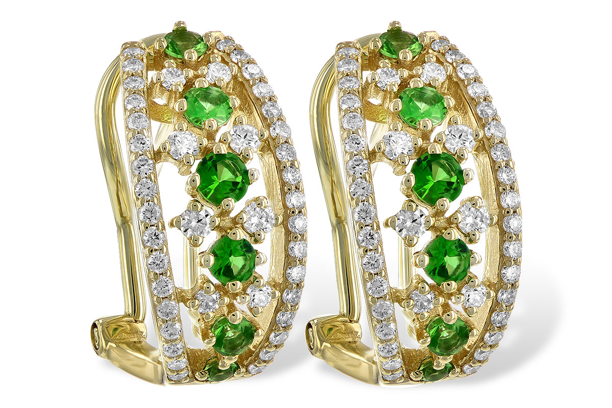 F199-45690: EARR .46 GREEN GARNET .86 TGW