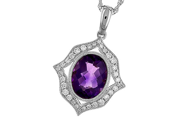 F283-15708: NECKLACE 1.52 AMETHYST 1.70 TGW (9x7 MM AMY)