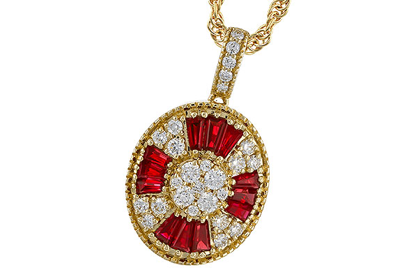 F284-06635: NECKLACE .54 TW RUBY .78 TGW