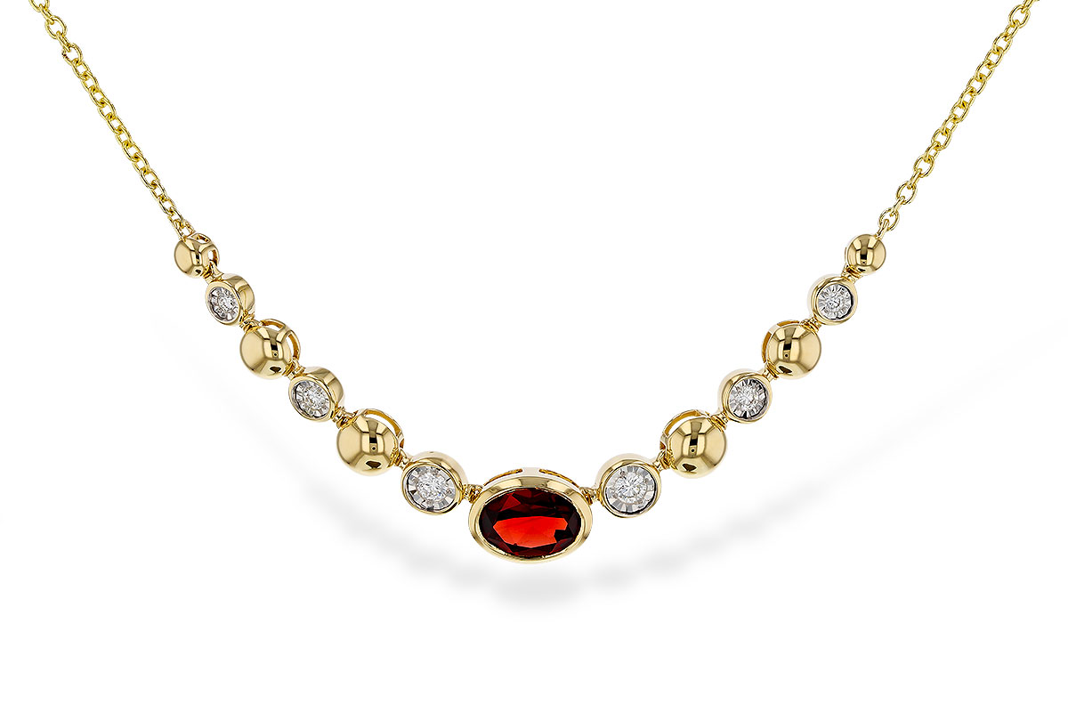 F284-07490: NECKLACE .88 GARNET 1.00 TGW (17")
