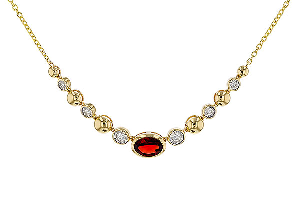 F284-07490: NECKLACE .88 GARNET 1.00 TGW (17")