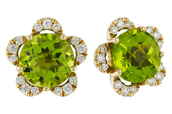 F284-08390: EARRINGS 2.93 PERIDOT 3.10 TGW (7MM RD)