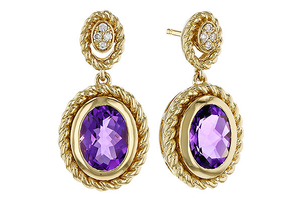 F284-08399: EARRINGS 1.98 AMETHYST 2.02 TGW (8x6MM AMY)