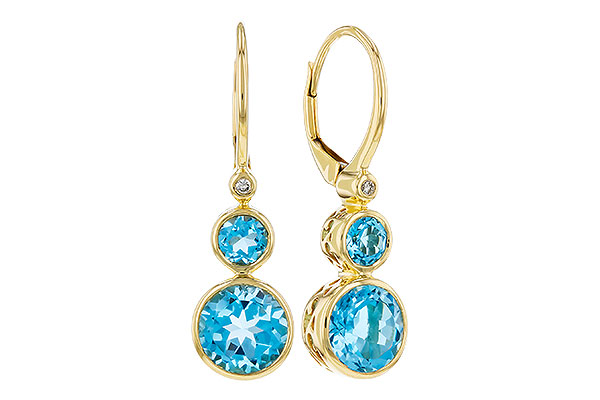 F284-91126: EARR 3.25 TW BLUE TOPAZ 3.27 TGW (4MM/7MM BT)