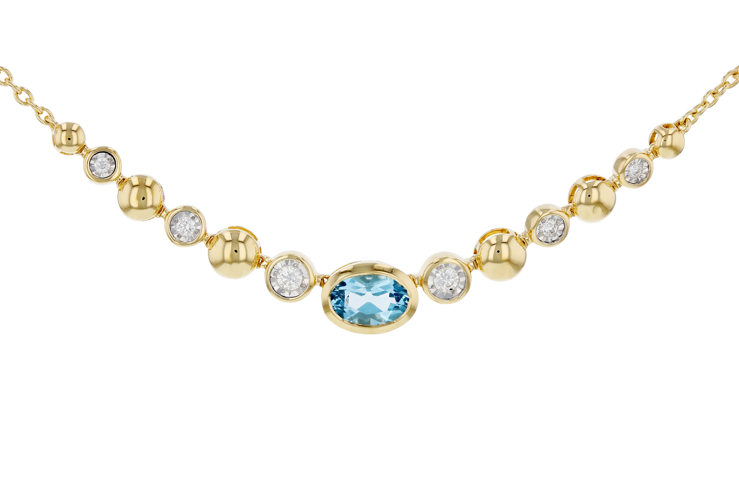 F284-92063: NECKLACE .83 SWISS BLUE TOPAZ .95 TGW (17")
