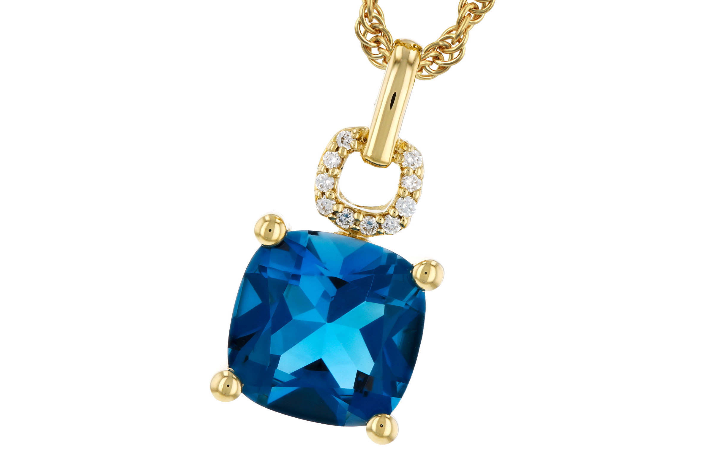 F284-92954: NECK 2.16 LONDON BLUE TOPAZ 2.18 TGW (8MM LBT)