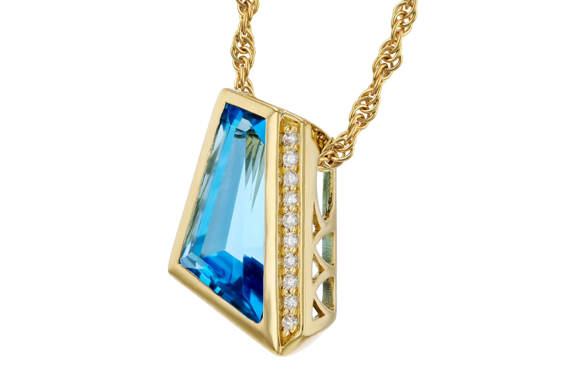 F284-92963: NECKLACE 2.42 SWISS BLUE TOPAZ 2.46 TGW