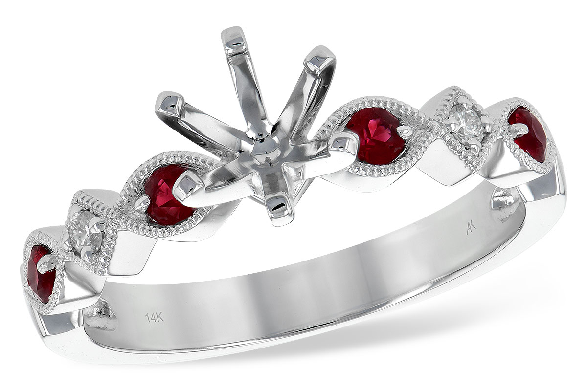 G199-45681: LDS SEMI DIA RG .20 RUBY .24 TGW