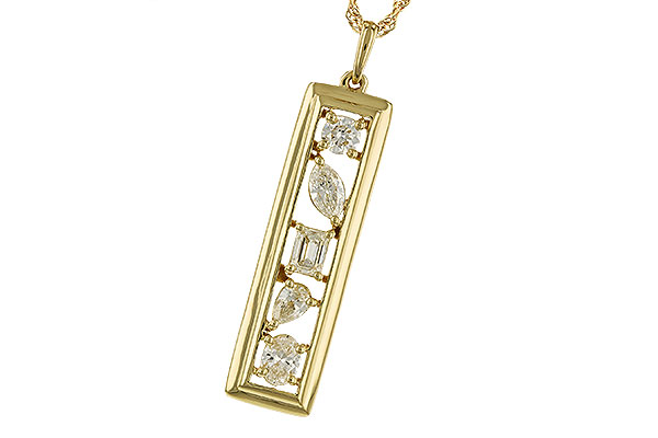 G283-17481: NECKLACE .85 TW FANCY CUT DIAMONDS