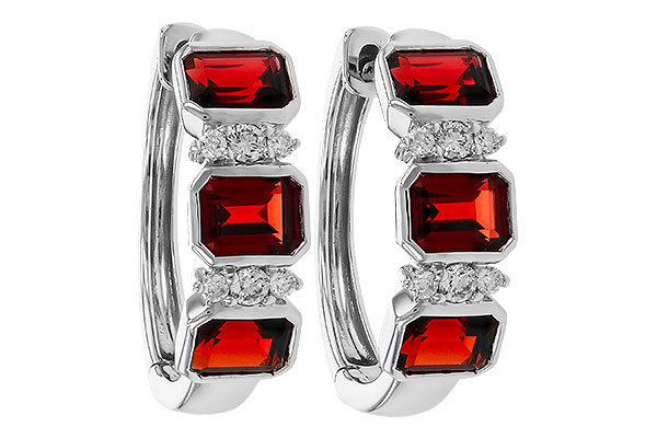 G284-02063: EARRING 1.50 TW GARNET 1.61 TGW