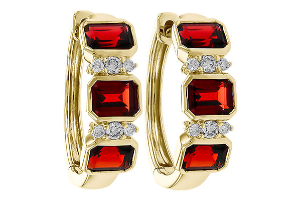 G284-02063: EARRING 1.50 TW GARNET 1.61 TGW