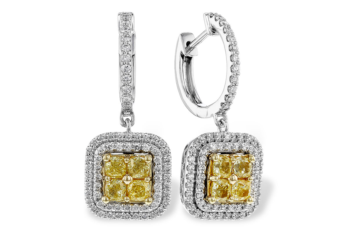 G284-02963: EARR 1.04 FANCY YELLOW DIAMONDS 1.62 TW