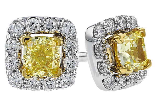 G284-03863: EARR .38 FANCY YELLOW DIAMONDS .54 TW