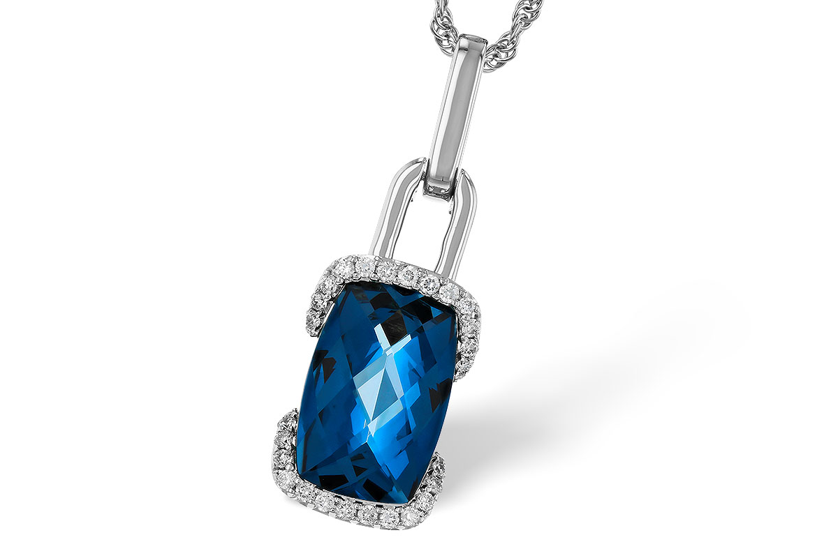 G284-08399: NECK 3.75 LONDON BLUE TOPAZ 3.90 TGW (12x8MM LBT)
