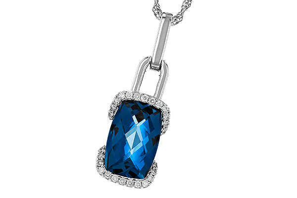G284-08399: NECK 3.75 LONDON BLUE TOPAZ 3.90 TGW (12x8MM LBT)