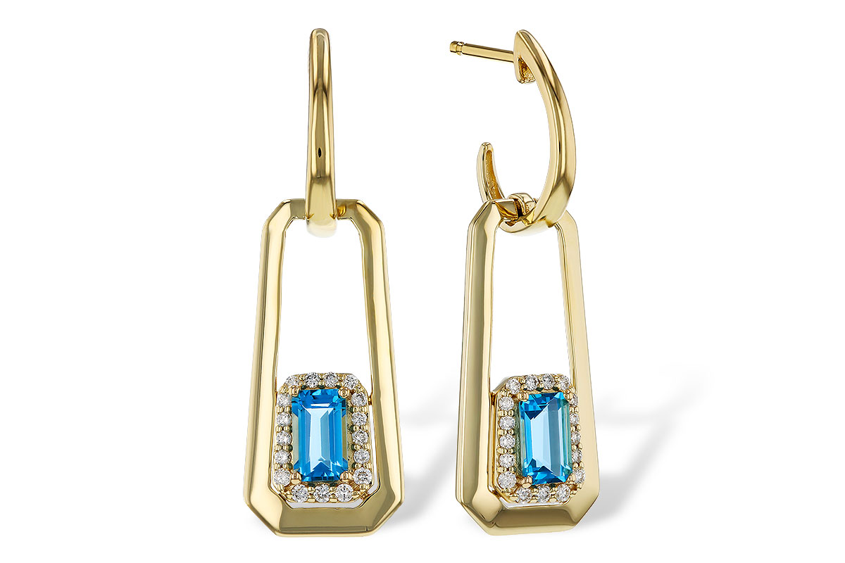 G284-08426: EARRING .66 TW BLUE TOPAZ .80 TGW (5x3MM BT)