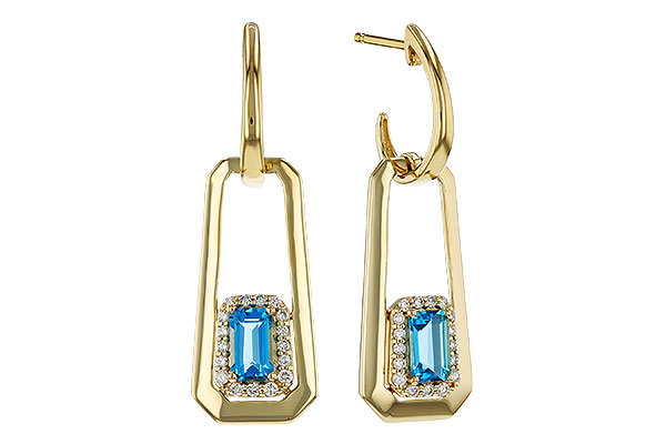 G284-08426: EARRING .66 TW BLUE TOPAZ .80 TGW (5x3MM BT)