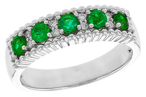 G284-08444: LDS WED RG .48 TW EMERALD .60 TGW