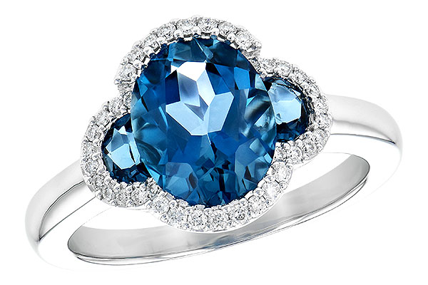 H199-51153: LDS RG 3.04 TW LONDON BLUE TOPAZ 3.20 TGW