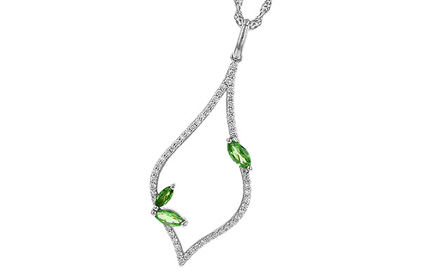 H199-52081: NECK .35 GREEN GARNET .55 TGW