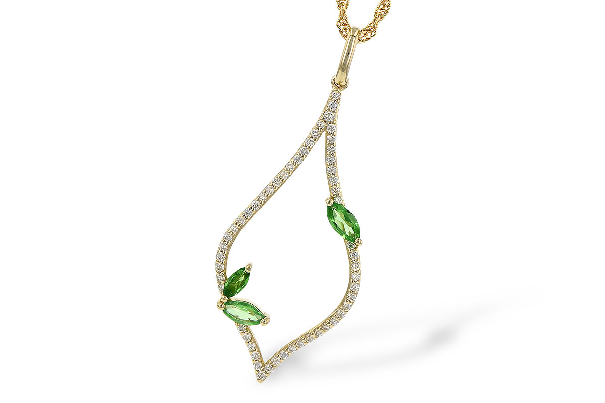 H199-52081: NECK .35 GREEN GARNET .55 TGW