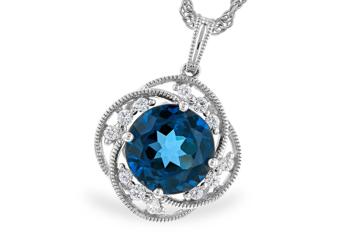 H283-12072: NECK 2.90 LONDON BLUE TOPAZ 3.05 TGW (9MM LBT)