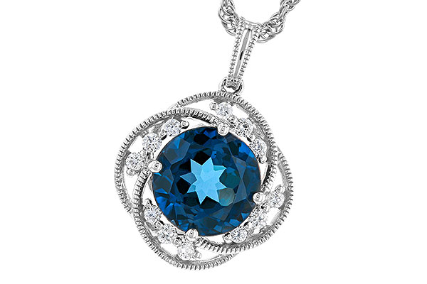 H283-12072: NECK 2.90 LONDON BLUE TOPAZ 3.05 TGW (9MM LBT)