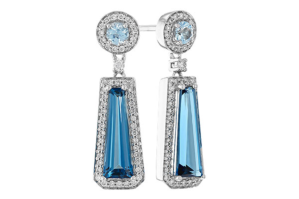 H283-12972: EARR 2.28 TW BLUE TOPAZ 2.54 TGW