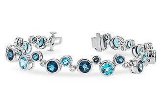 H283-13835: BRACELET 15.65 TW BLUE TOPAZ 15.95 TGW