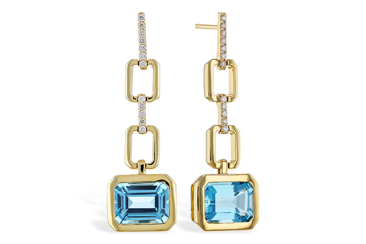 H284-04744: EARRINGS 3.20 BLUE TOPAZ 3.32 TGW (8x6MM BT)