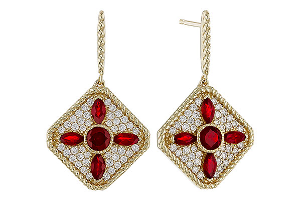 H284-04753: EARRINGS .99 TW RUBY 1.42 TGW