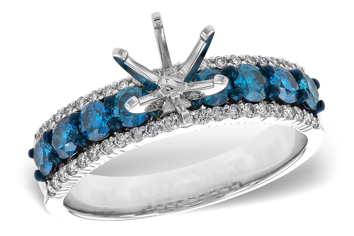 H284-04790: LDS SEMI DIA RG .72 BLUE DIAS .92 TW