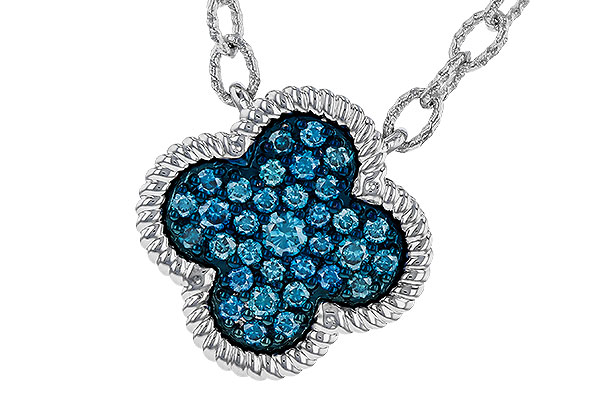 H284-04799: NECKLACE .33 TW BLUE DIAMONDS