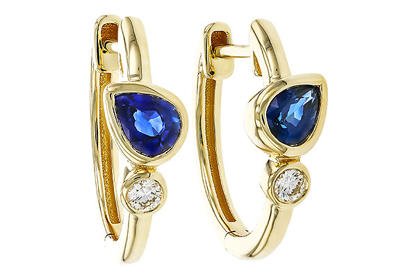 H284-04817: EARRINGS .51 SAPPHIRE .57 TGW