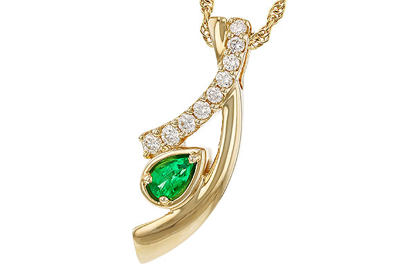 H284-05653: NECKLACE .17 EMERALD .34 TGW (5x3 EMER)