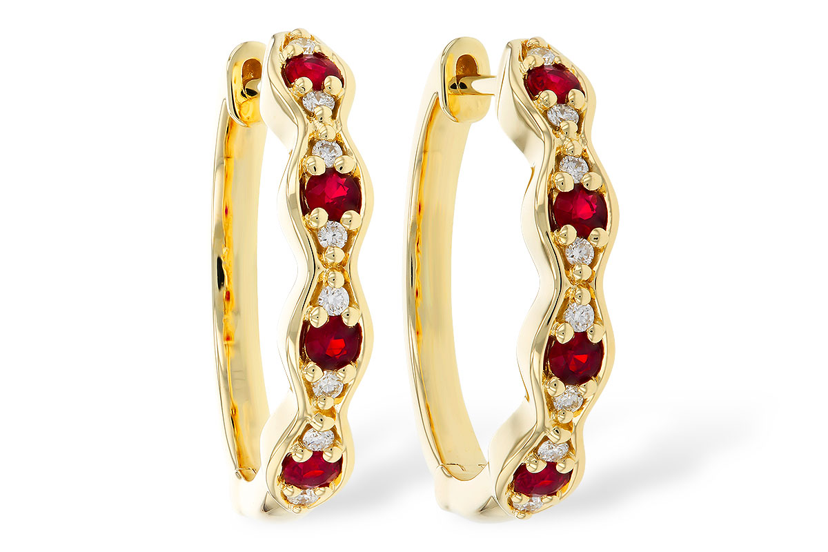 H284-08381: EARRINGS .28 TW RUBY .34 TGW