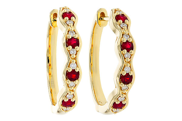 H284-08381: EARRINGS .28 TW RUBY .34 TGW