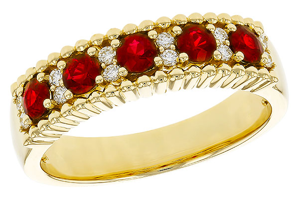 H284-08435: LDS WED RG .60 TW RUBY .72 TGW