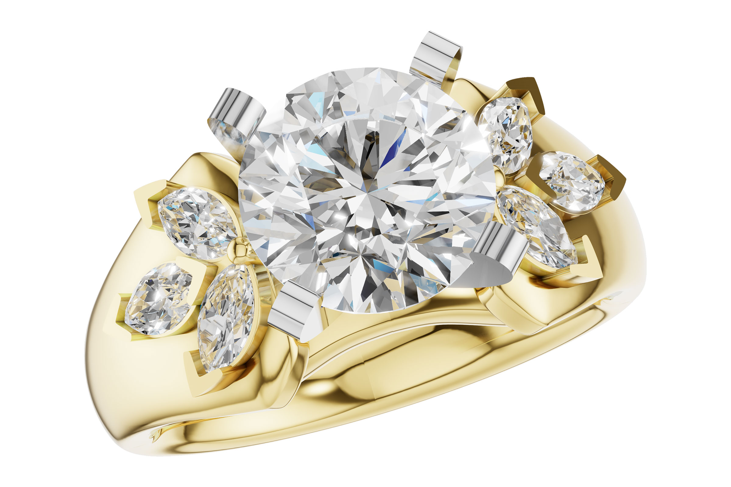 H284-92026: LDS SEMI DIA RG .38 TW MARQUISE DIAS