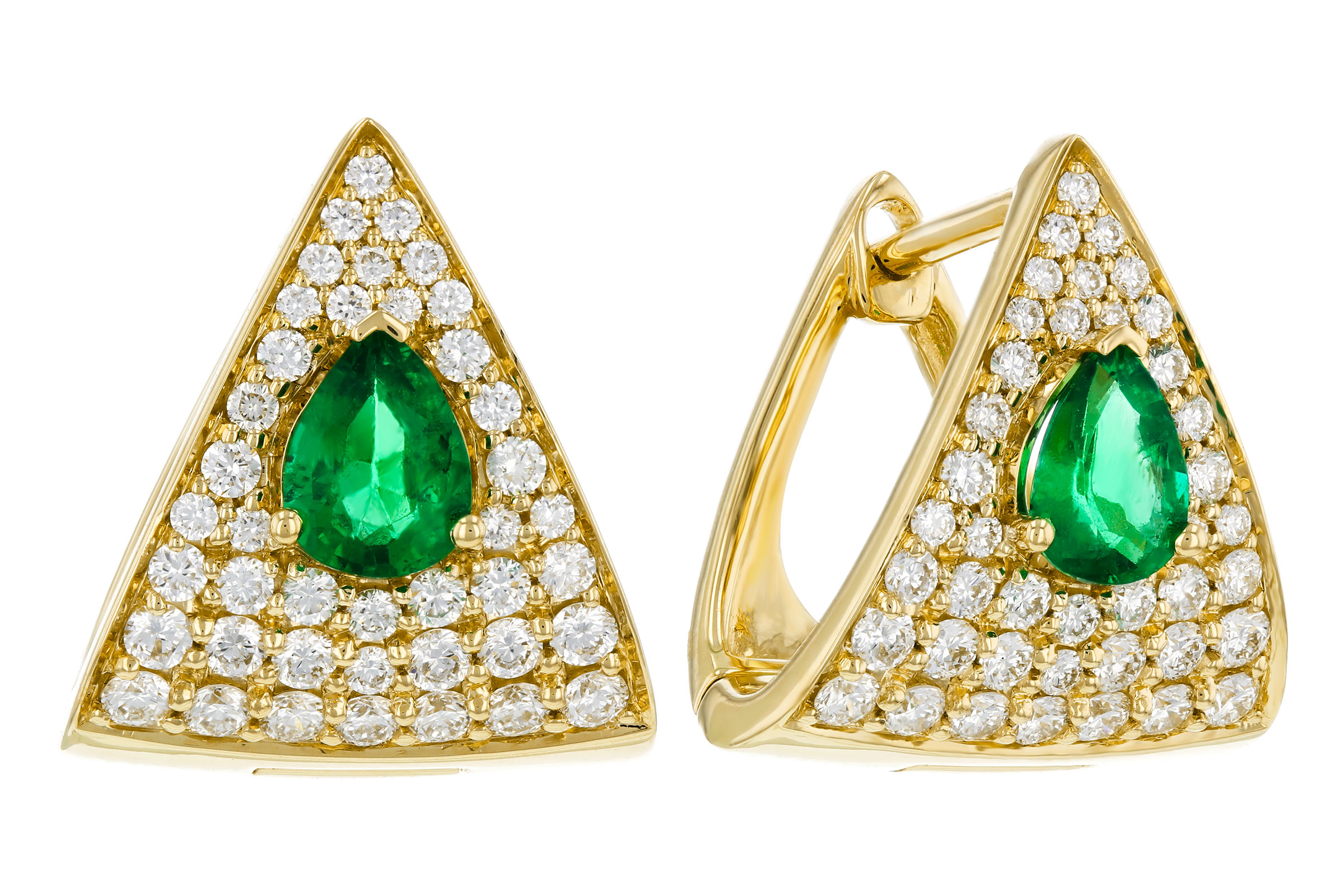 H284-92999: EARRINGS .45 TW EMERALD 1.00 TGW (5x4MM EM)