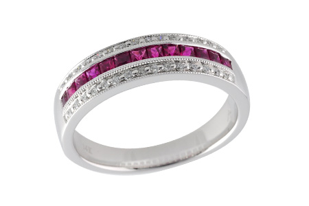 K195-82962: LDS WED RG .50 RUBY .61 TGW