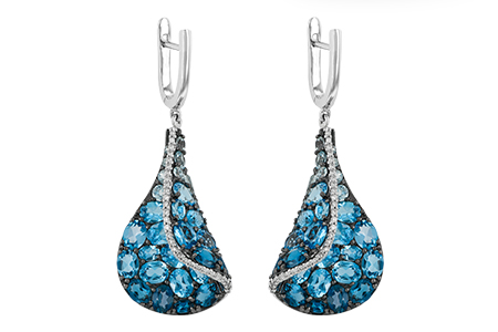 K196-77481: EARR 6.86 BLUE TOPAZ 7.05 TGW