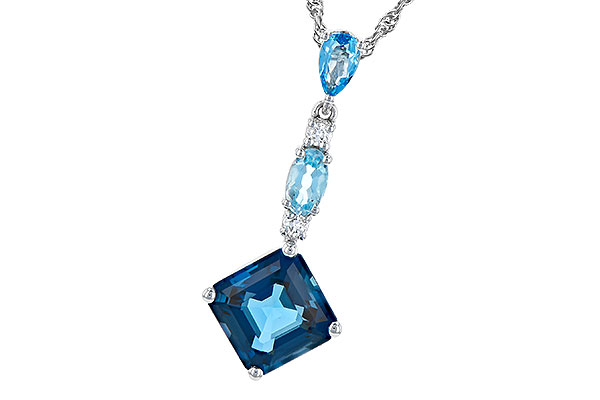 K282-21135: NECK 2.95 TW BLUE TOPAZ 3.00 TGW