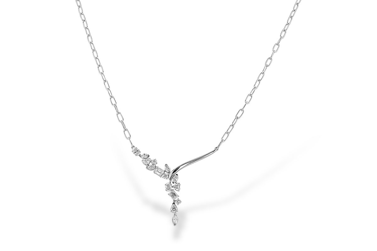 K283-15681: NECKLACE 1.22 TW FANCY CUT DIAMONDS (18")