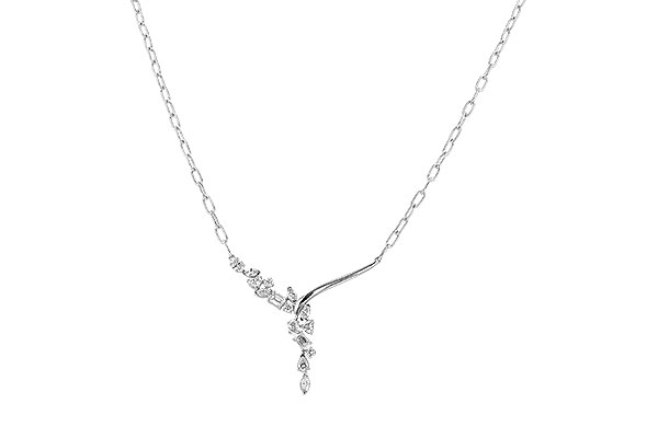 K283-15681: NECKLACE 1.22 TW FANCY CUT DIAMONDS (18")