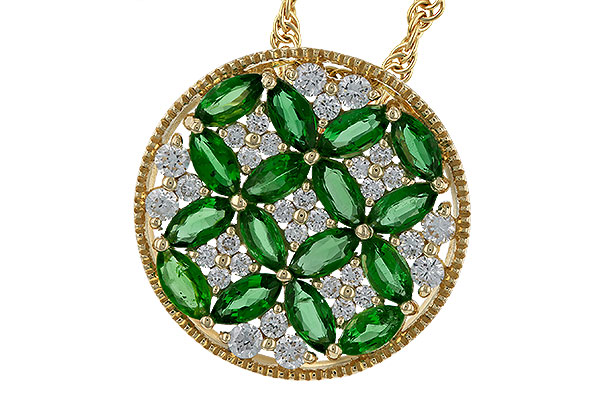 K284-02090: NECK 1.02 EMERALD TW 1.32 TGW