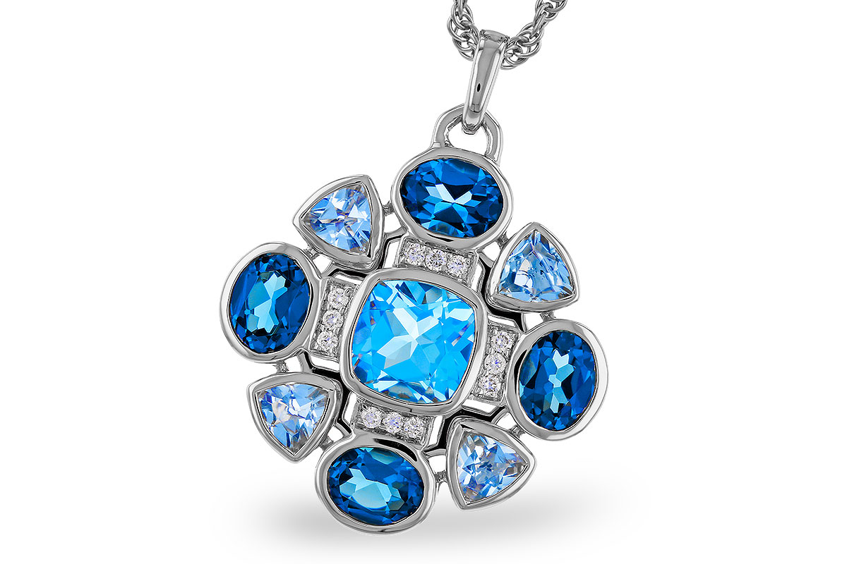K284-02917: NECKLACE 3.19 TW BLUE TOPAZ 3.25 TGW