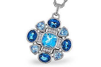 K284-02917: NECKLACE 3.19 TW BLUE TOPAZ 3.25 TGW