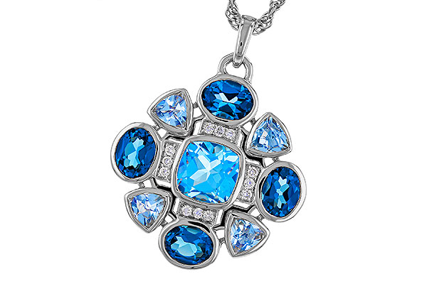 K284-02917: NECKLACE 3.19 TW BLUE TOPAZ 3.25 TGW
